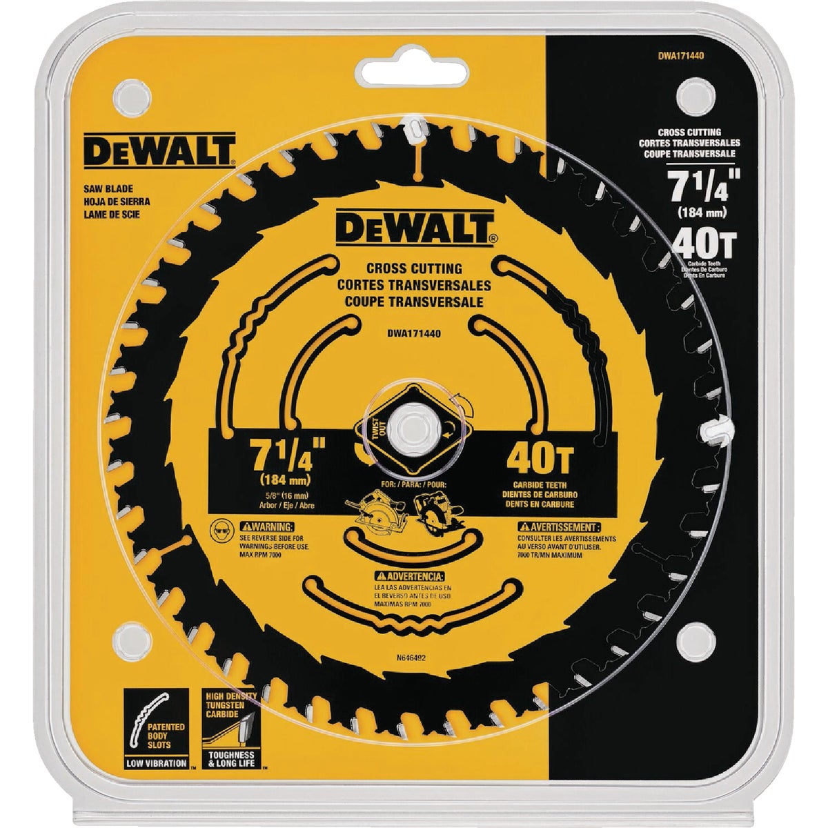 DEWALT 7-1/4 In. 40-Tooth Circular Saw Blade Image 1