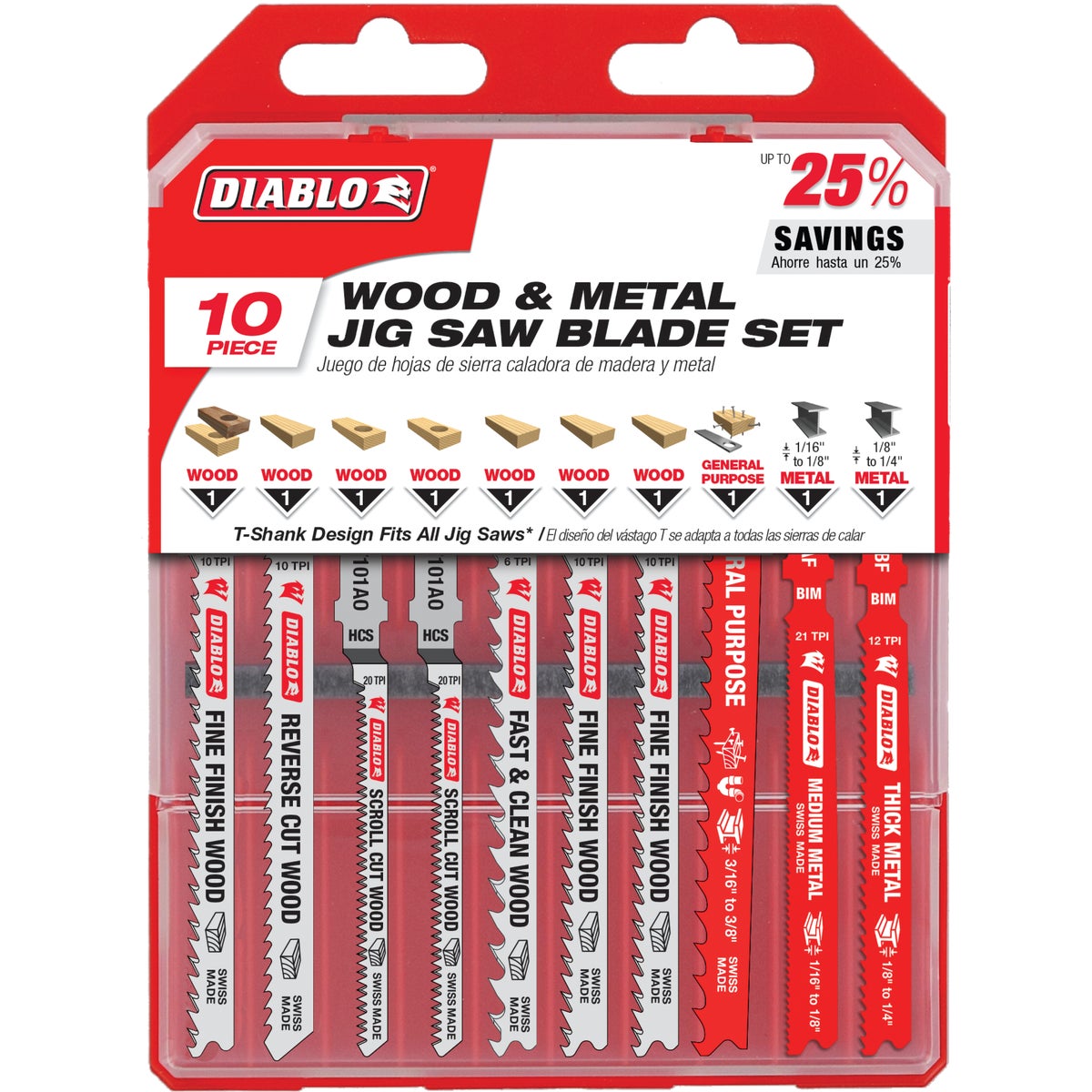 Diablo 10-Piece T-Shank Jig Saw Blade Set for Wood and Metal Image 2