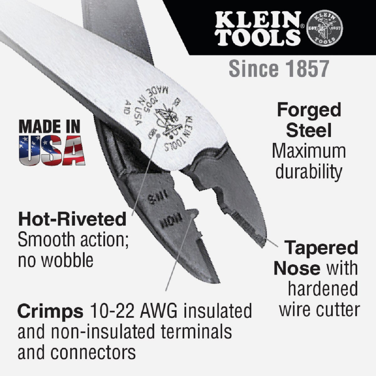 Klein 9-3/4 In. Steel Crimping Tool Image 2