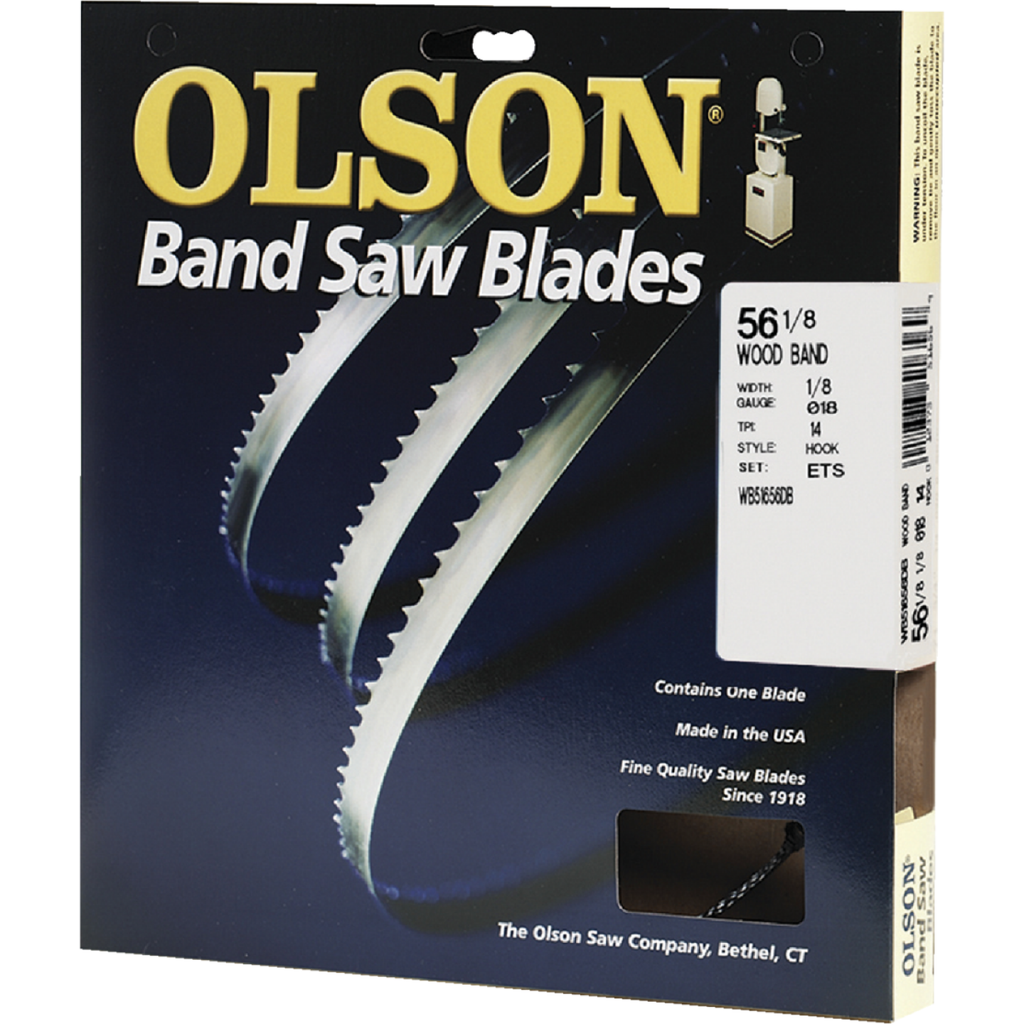 Olson 56-1/8 In. x 1/8 In. 14 TPI Hook Wood Cutting Band Saw Blade Image 1