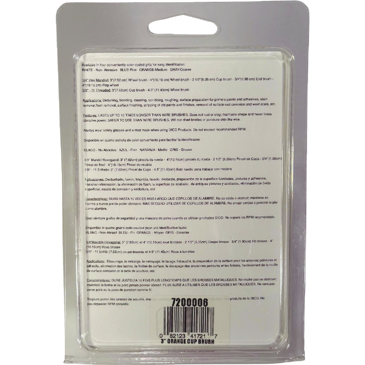 Dico Nyalox 3 In. Medium Orange Angle Grinder Cup Brush Image 3