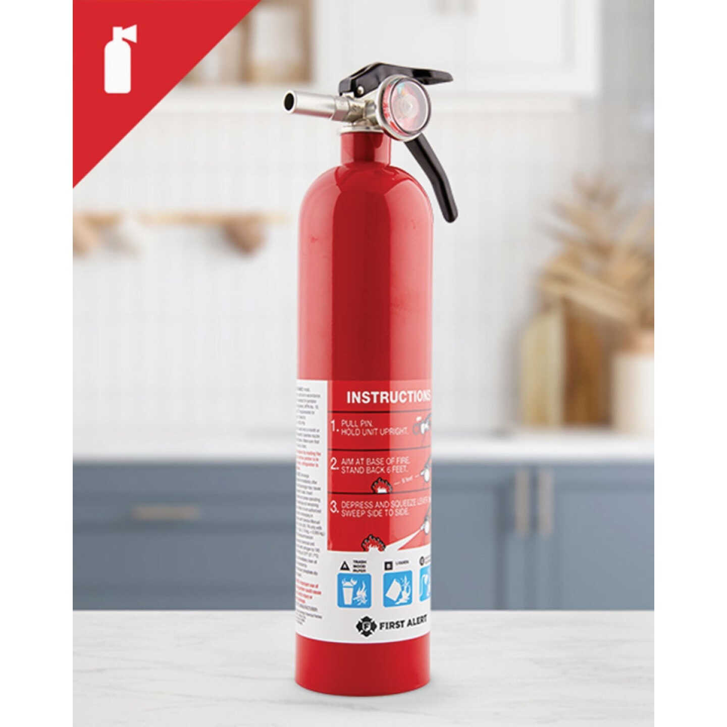 First Alert 1-A:10-B:C Rechargeable Home Fire Extinguisher Image 4