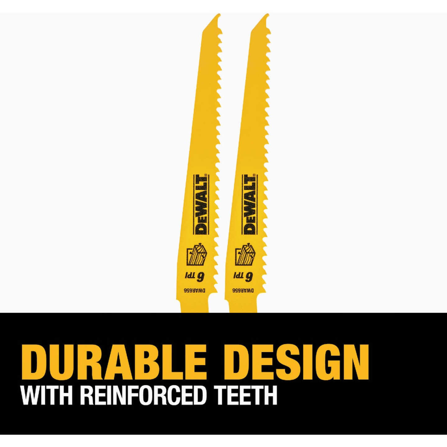 DEWALT 6 In. 6 TPI Taper Back Bi-Metal Reciprocating Saw Blade (2-Pack) Image 4
