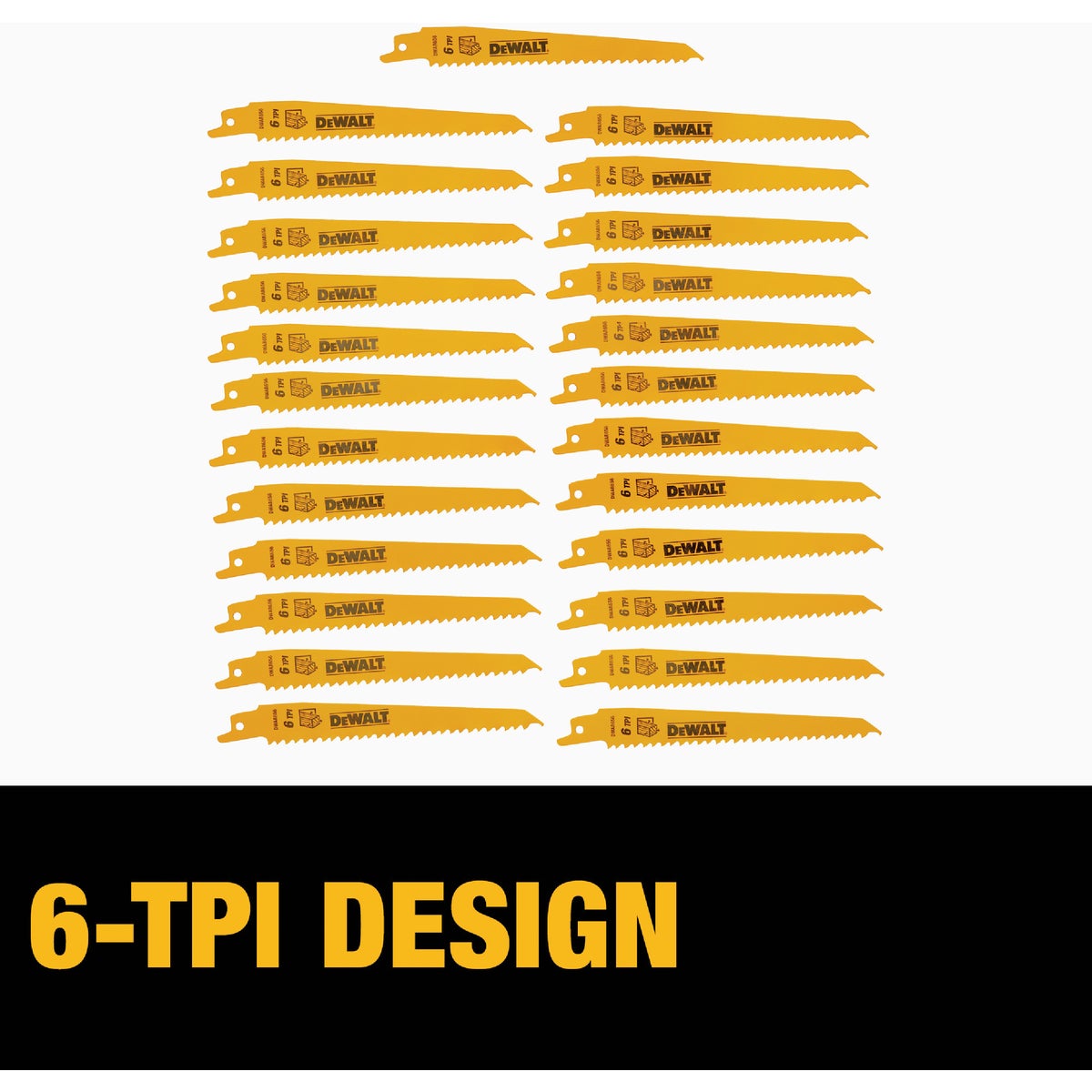 DEWALT 6 In. 6 TPI Taper Back Bi-Metal Reciprocating Saw Blade (2-Pack) Image 5