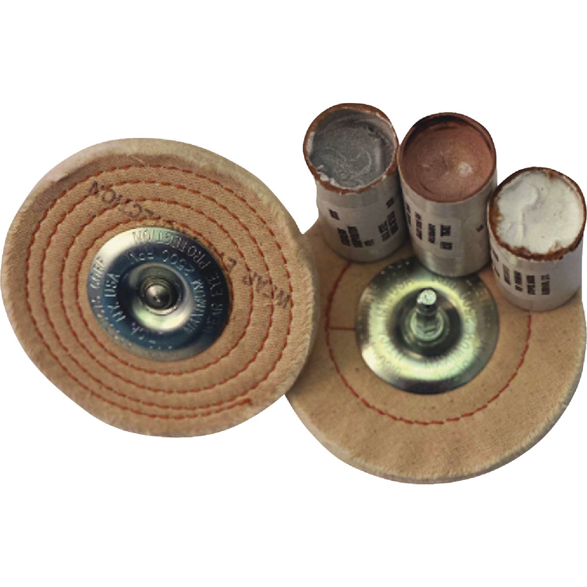 Dico 4 In. Buffing Kit with (2) Buffing Wheels & (3) Compounds Image 3