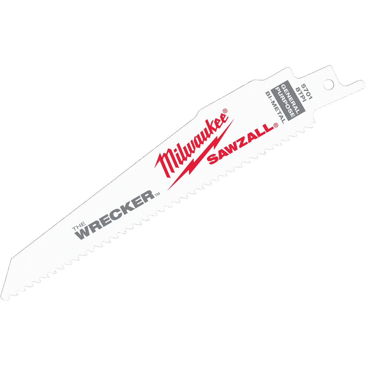 Milwaukee SAWZALL The WRECKER 6 In. 7/11 TPI Multi-Material Demolition Reciprocating Saw Blade (5-Pack) Image 1