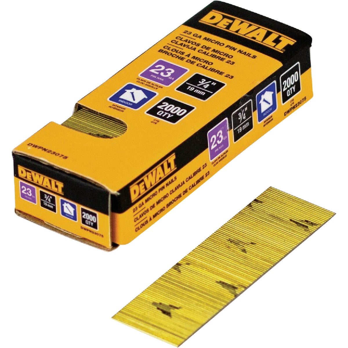 DEWALT 3/4 In. 23-Gauge Bright Pin Nail (2000 Ct.)