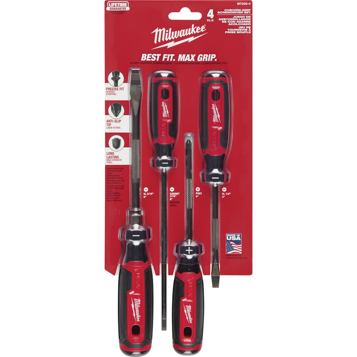 Milwaukee Cushion Grip Screwdriver Set (4-Piece) Image 7