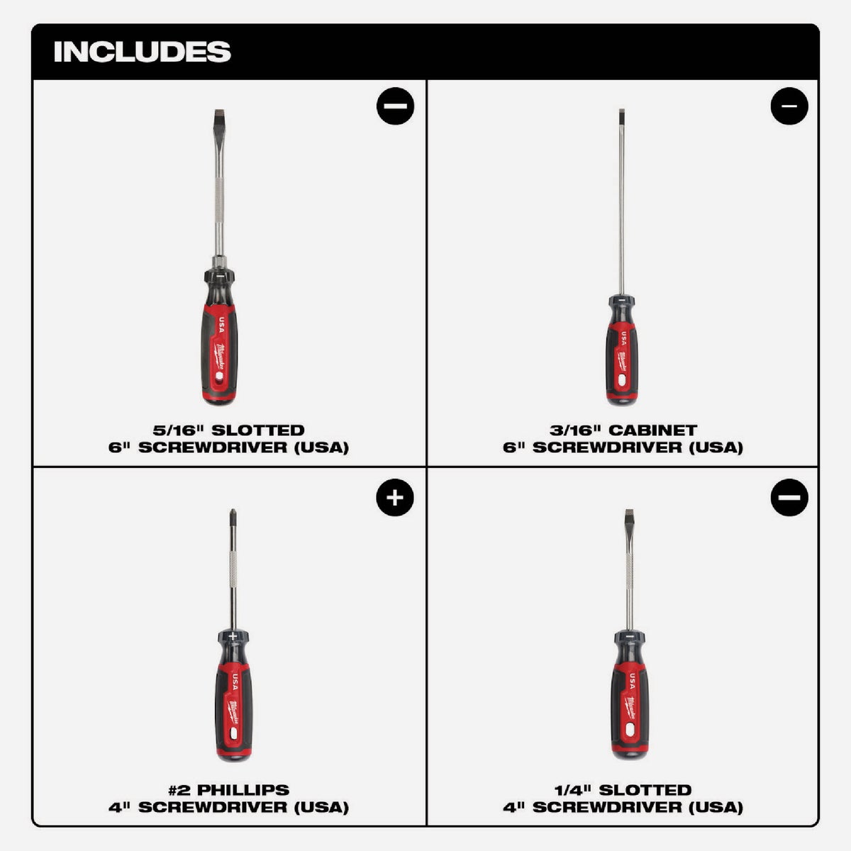Milwaukee Cushion Grip Screwdriver Set (4-Piece) Image 5