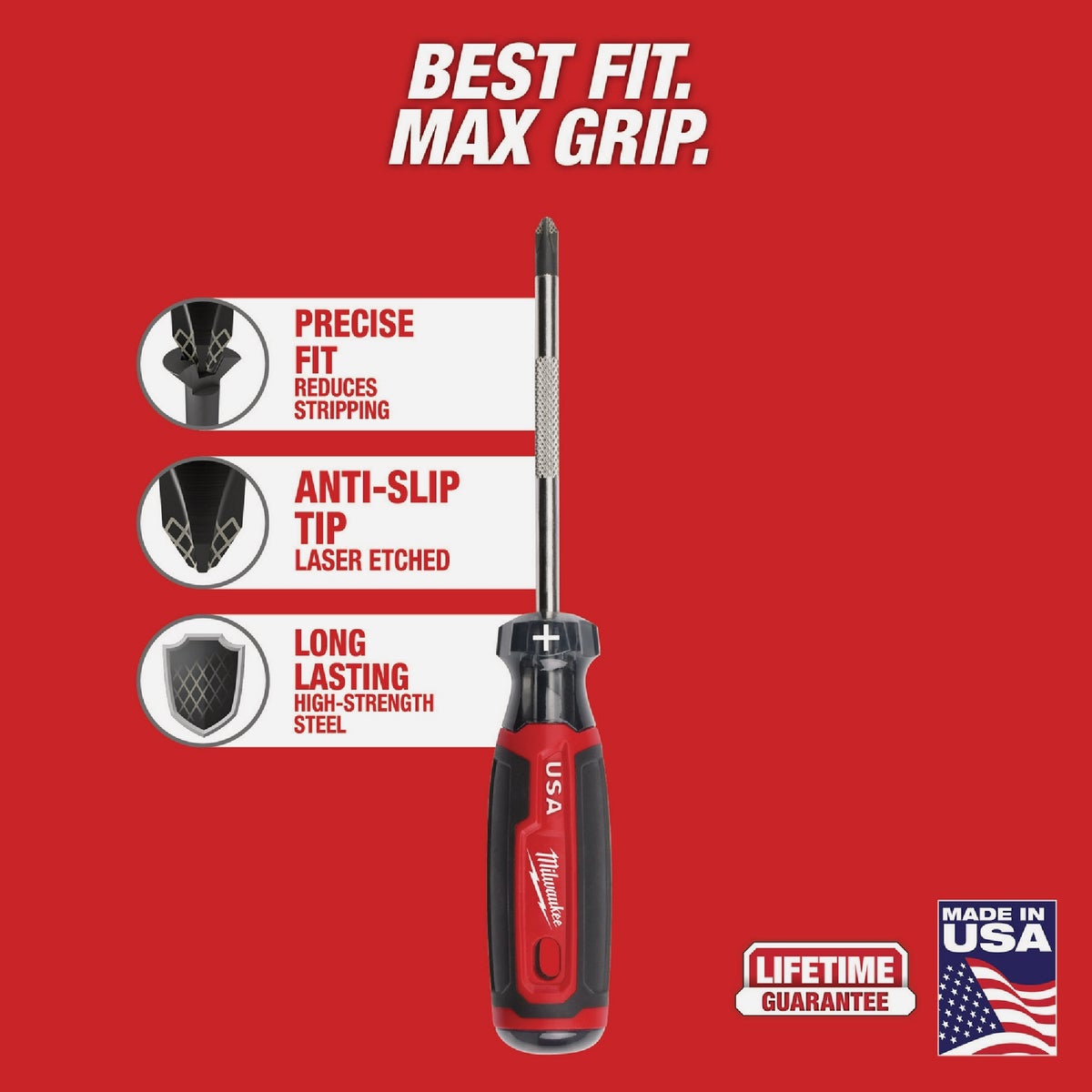 Milwaukee Cushion Grip Screwdriver Set (4-Piece) Image 2