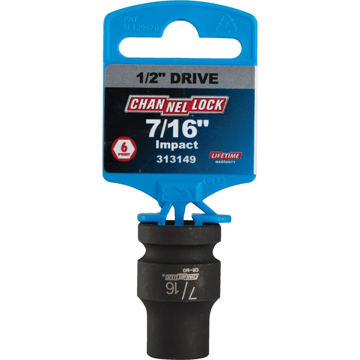 Channellock 1/2 In. Drive 7/16 In. 6-Point Shallow Standard Impact Socket Image 2