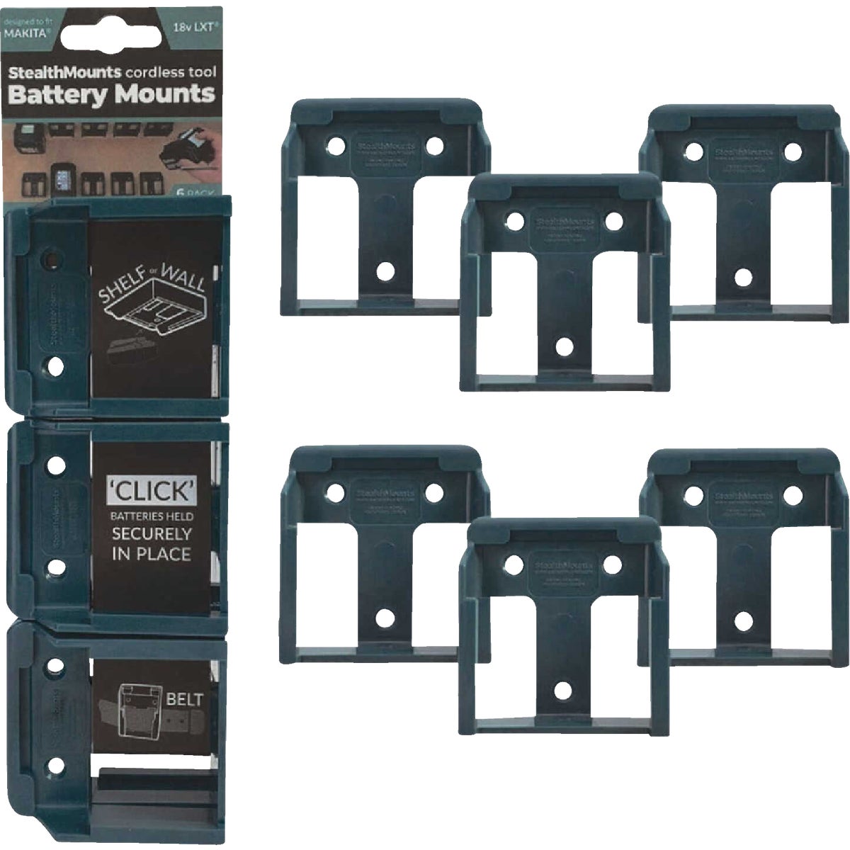 StealthMounts Battery Mounts for Makita 18V LXT (6-Pack) Image 3