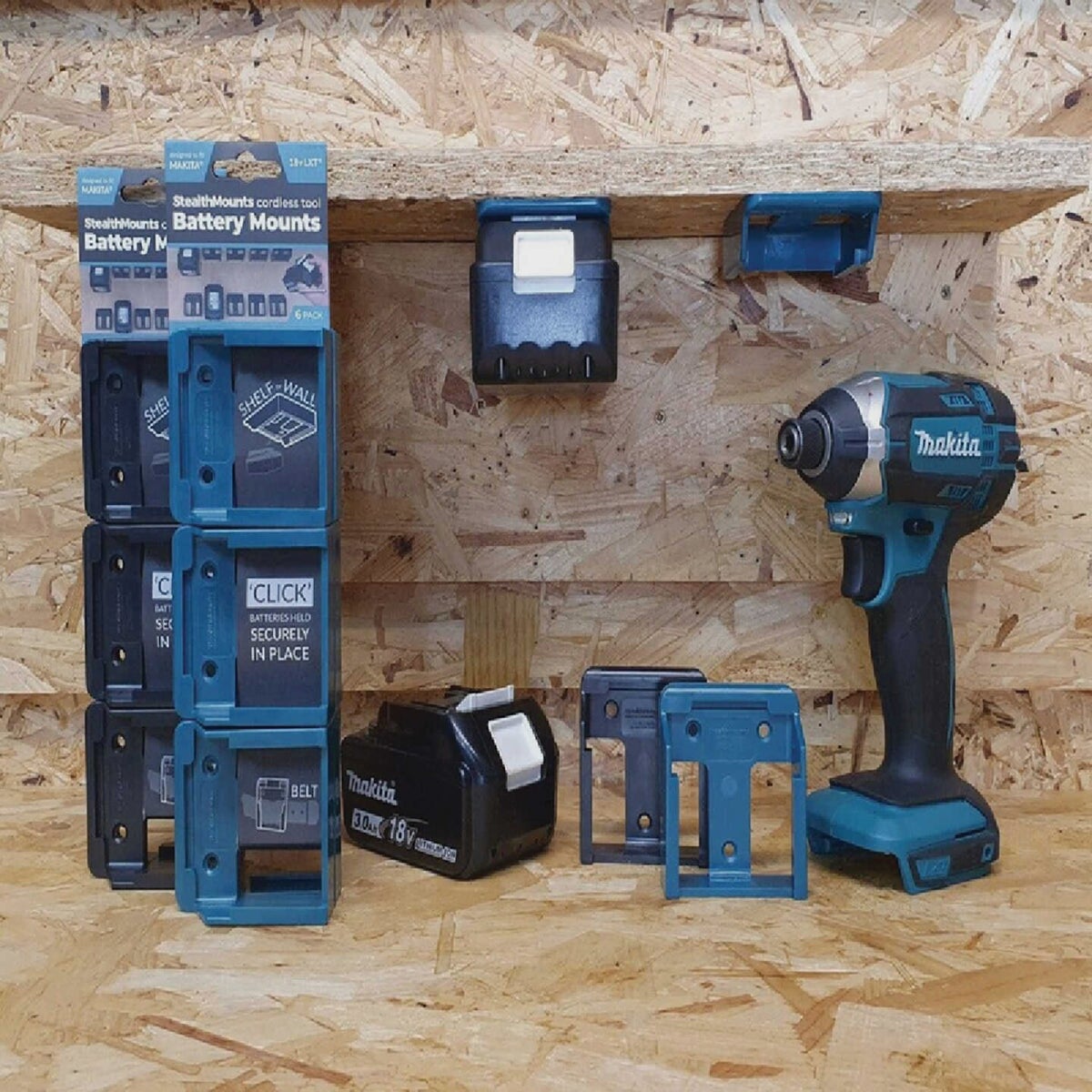 StealthMounts Battery Mounts for Makita 18V LXT (6-Pack) Image 2