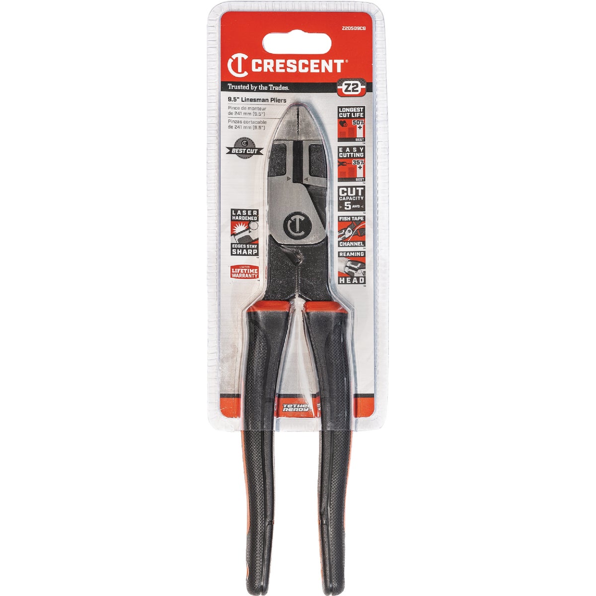 Crescent 9-1/2 In. Linesman Pliers with Cushion Grip Image 2