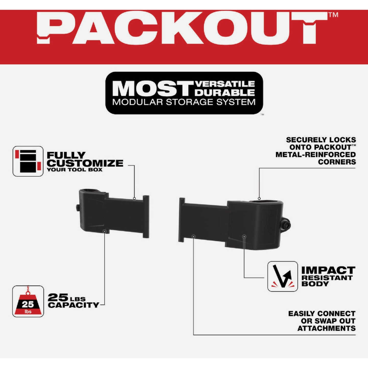 Milwaukee PACKOUT Tool Box Attachment Mount Image 2