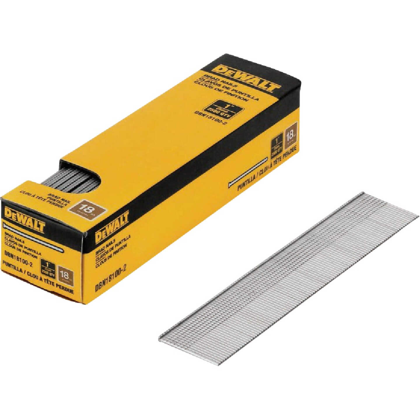 DEWALT 1 In. 18-Gauge Coated Brad Nails (2500 Ct.) Image 1