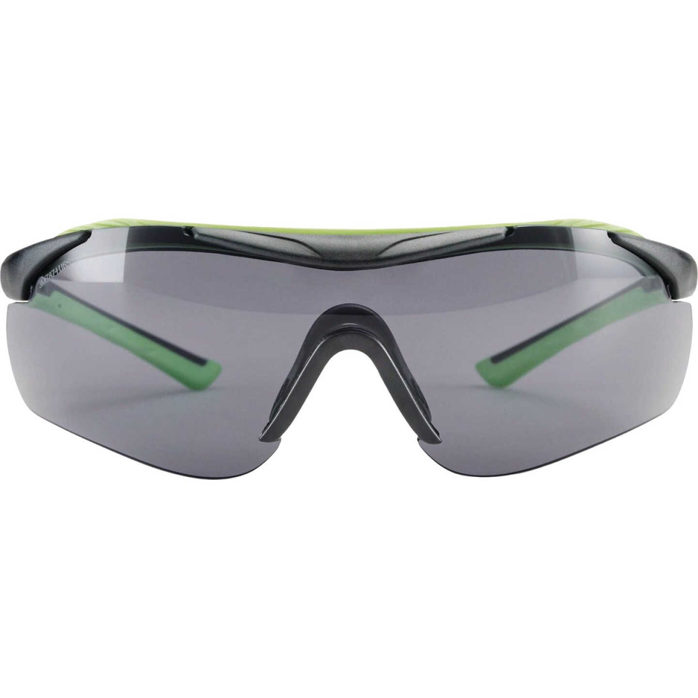 3M Black/Green Frame Brow Guard Safety Glasses with Gray Lenses Image 1