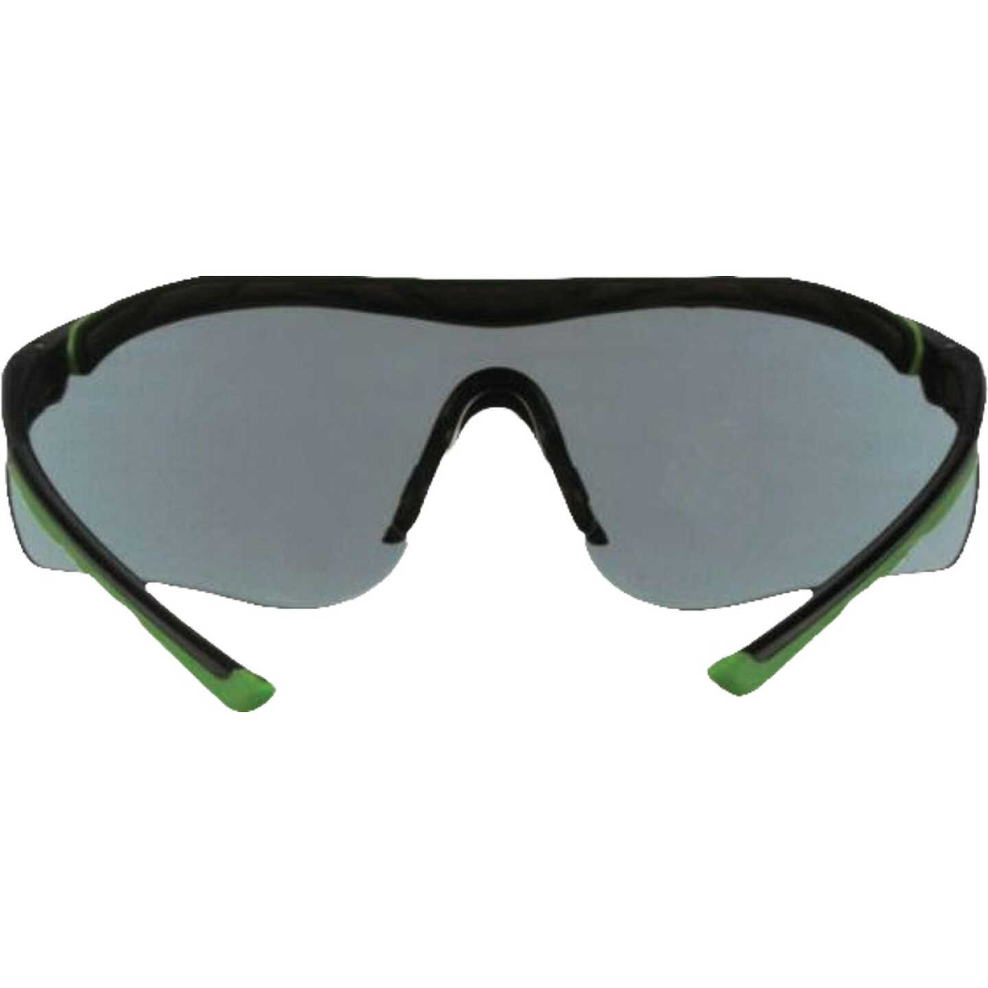 3M Black/Green Frame Brow Guard Safety Glasses with Gray Lenses Image 4