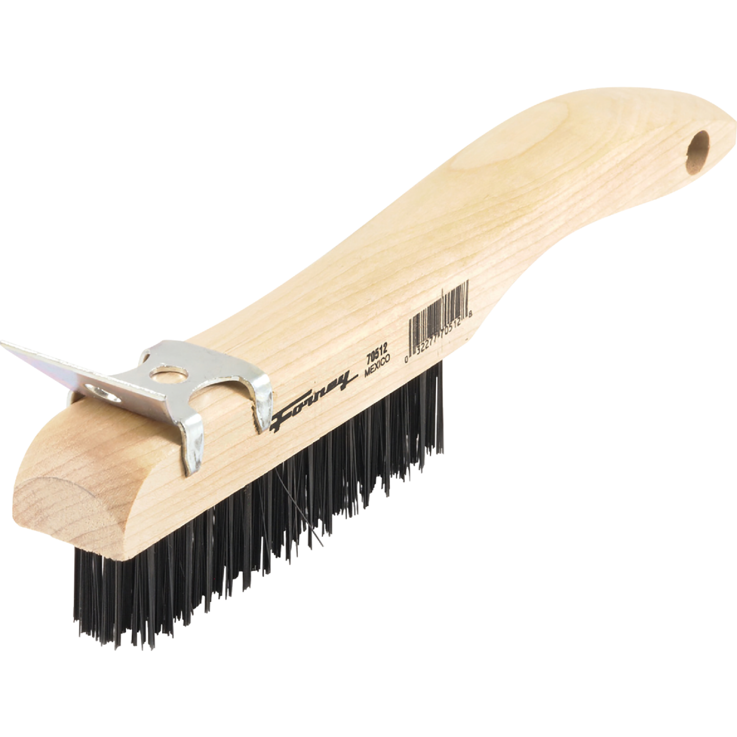 Forney 10-1/4 In. Shoe Handle Wire Brush & Scraper with Carbon Steel Bristles Image 1