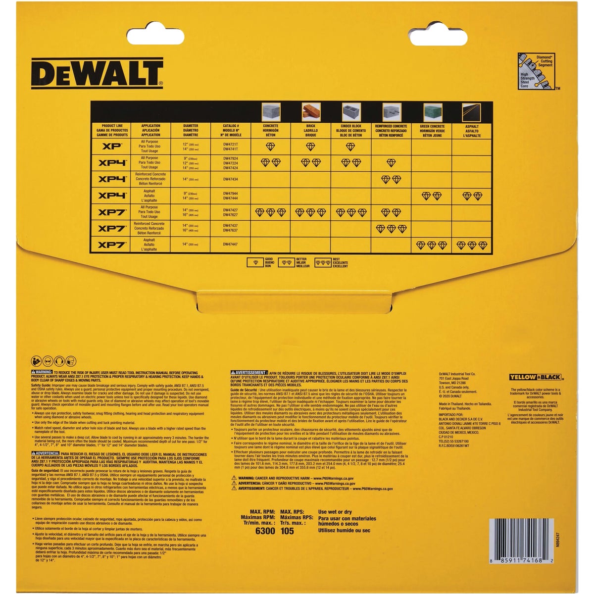 DEWALT Extended Performance 12 In. Segmented Rim Dry/Wet Cut Diamond Blade Image 3
