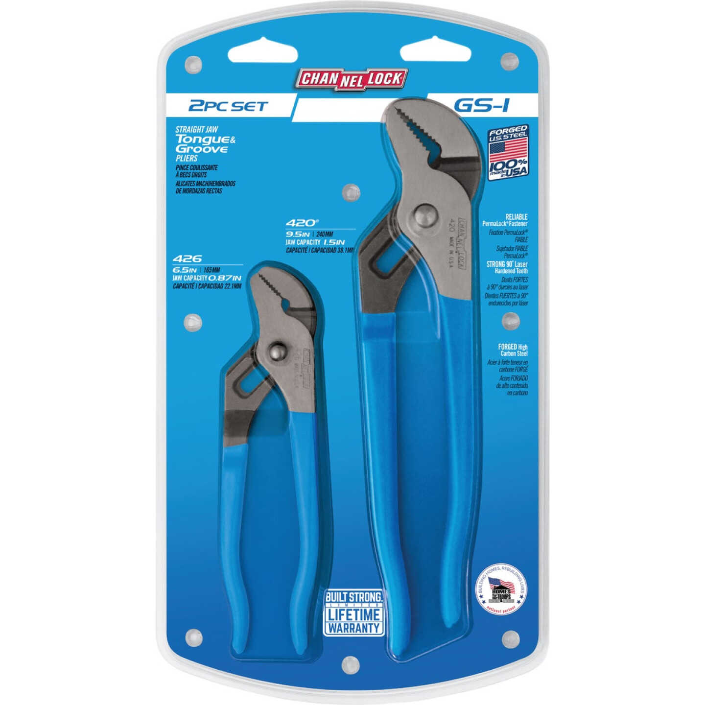 Channellock 6-1/2 In. and 9-1/2 In. Groove Joint Plier Set (2-Piece) Image 8