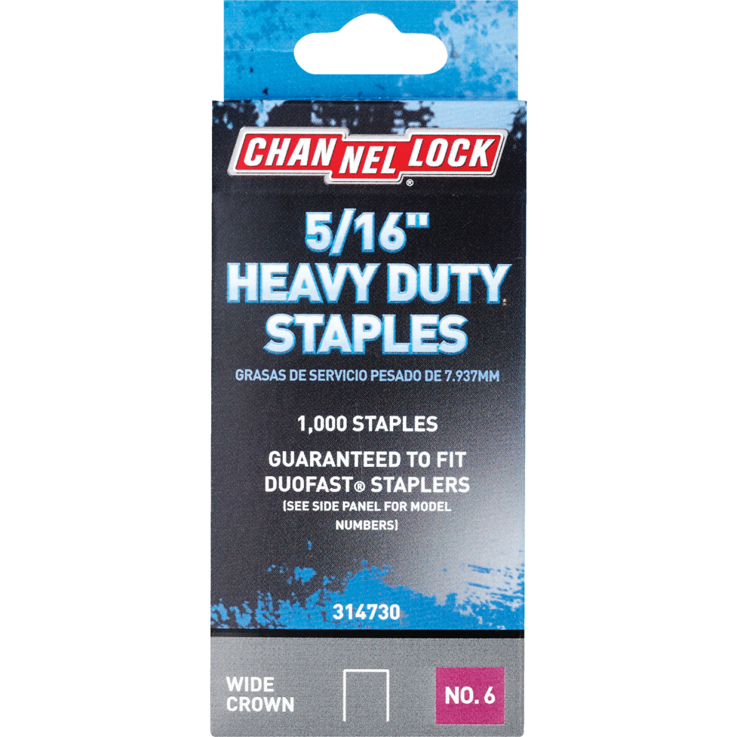 Channellock No. 6 Heavy-Duty Wide Crown Staple, 5/16 In. (1000-Pack) Image 1