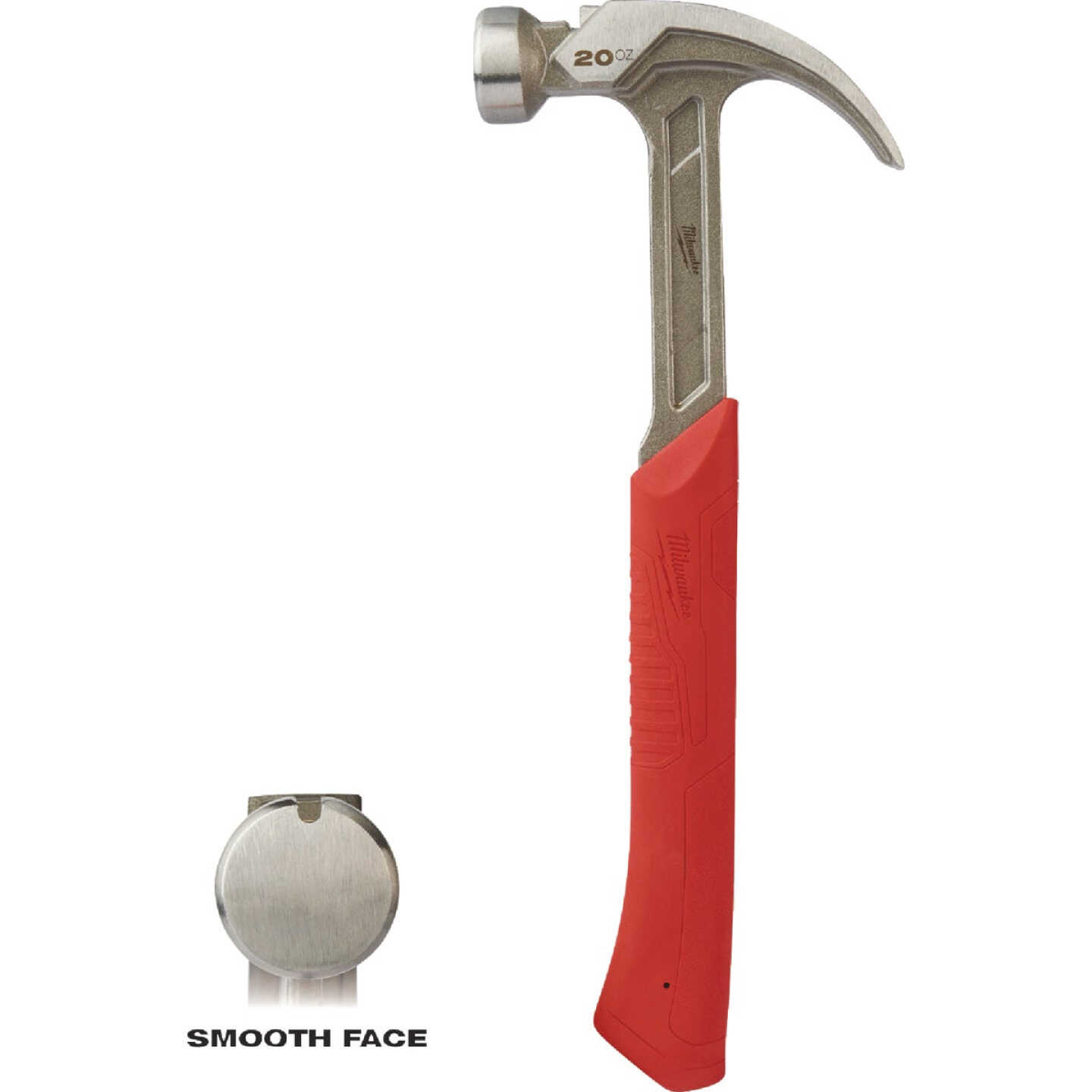Milwaukee 20 Oz. Smooth-Face Curved Claw Hammer with Steel Handle Image 1