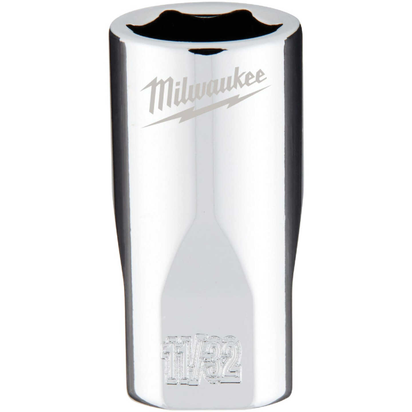 Milwaukee 1/4 In. Drive 11/32 In. 6-Point Shallow Standard Socket with FOUR FLAT Sides Image 1