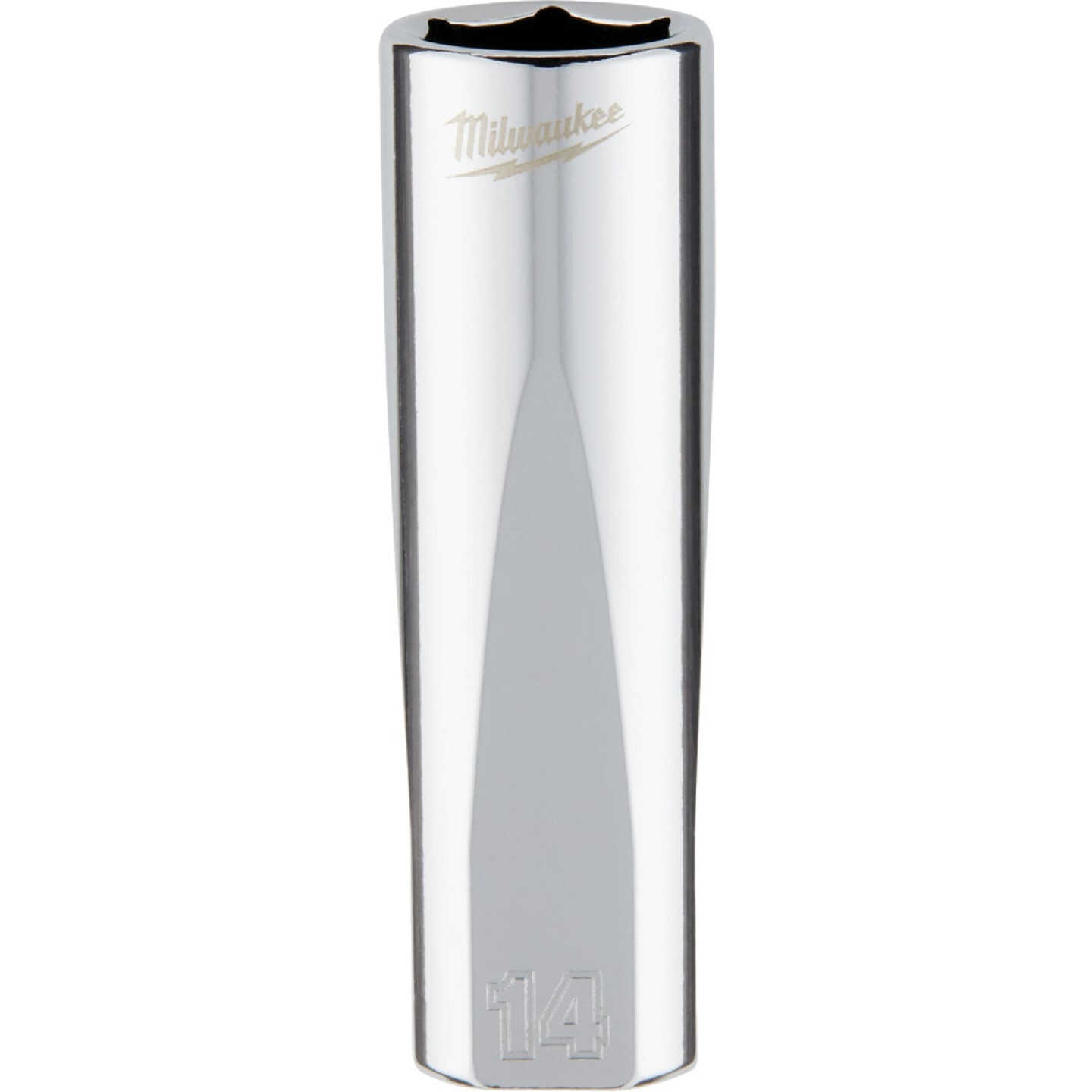 Milwaukee 3/8 In. Drive 14 mm 6-Point Deep Metric Socket with FOUR FLAT Sides Image 1