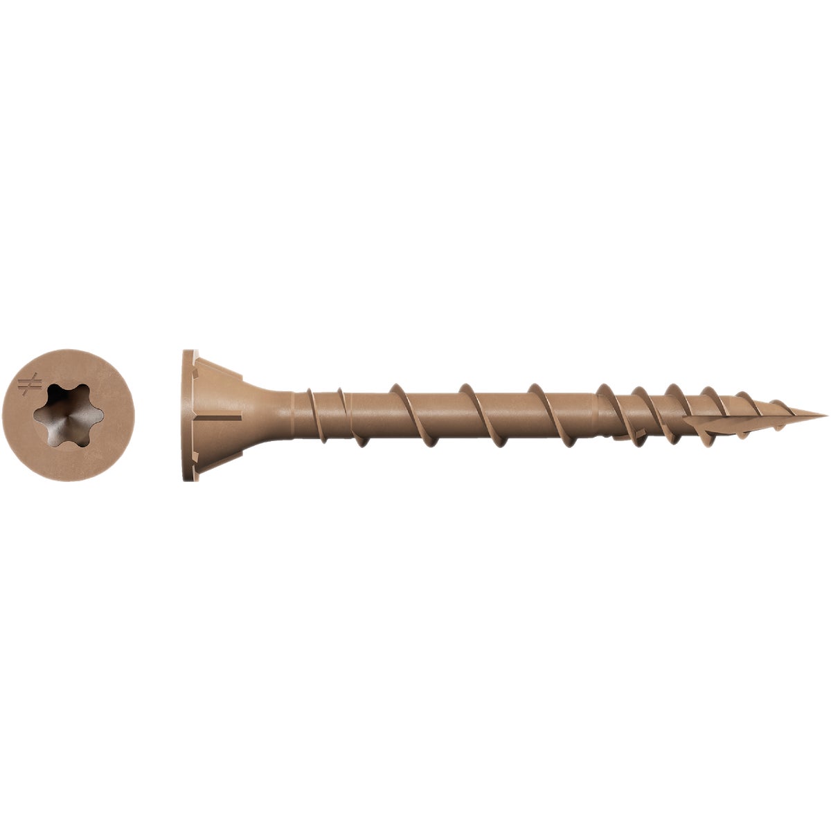 Deck-Drive DSV WOOD Screw (Collated)  #8 x 1-5/8 in. T25 6-Lobe, Tan (1000-Qty) Image 4