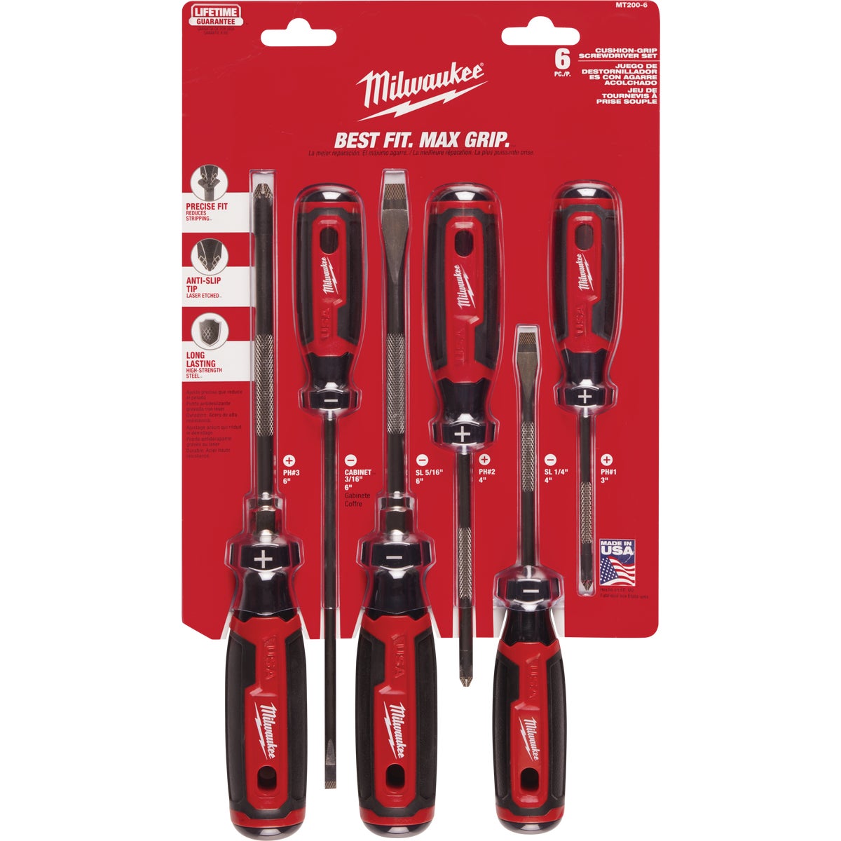 Milwaukee Cushion Grip Screwdriver Set (6-Piece) Image 7
