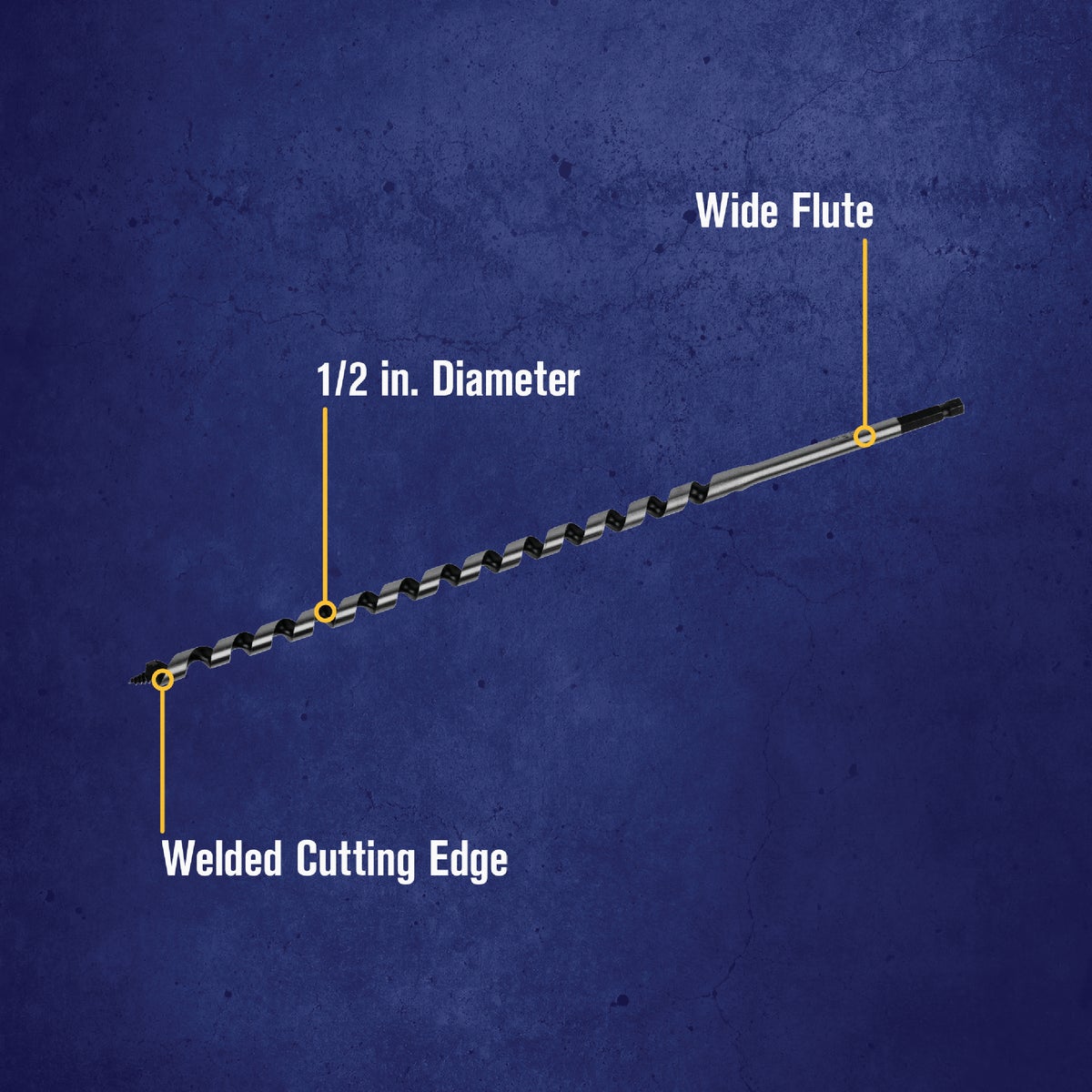 Irwin WeldTec 1/2 In. x 17 In. Quick Change Ship Auger Bit Image 2