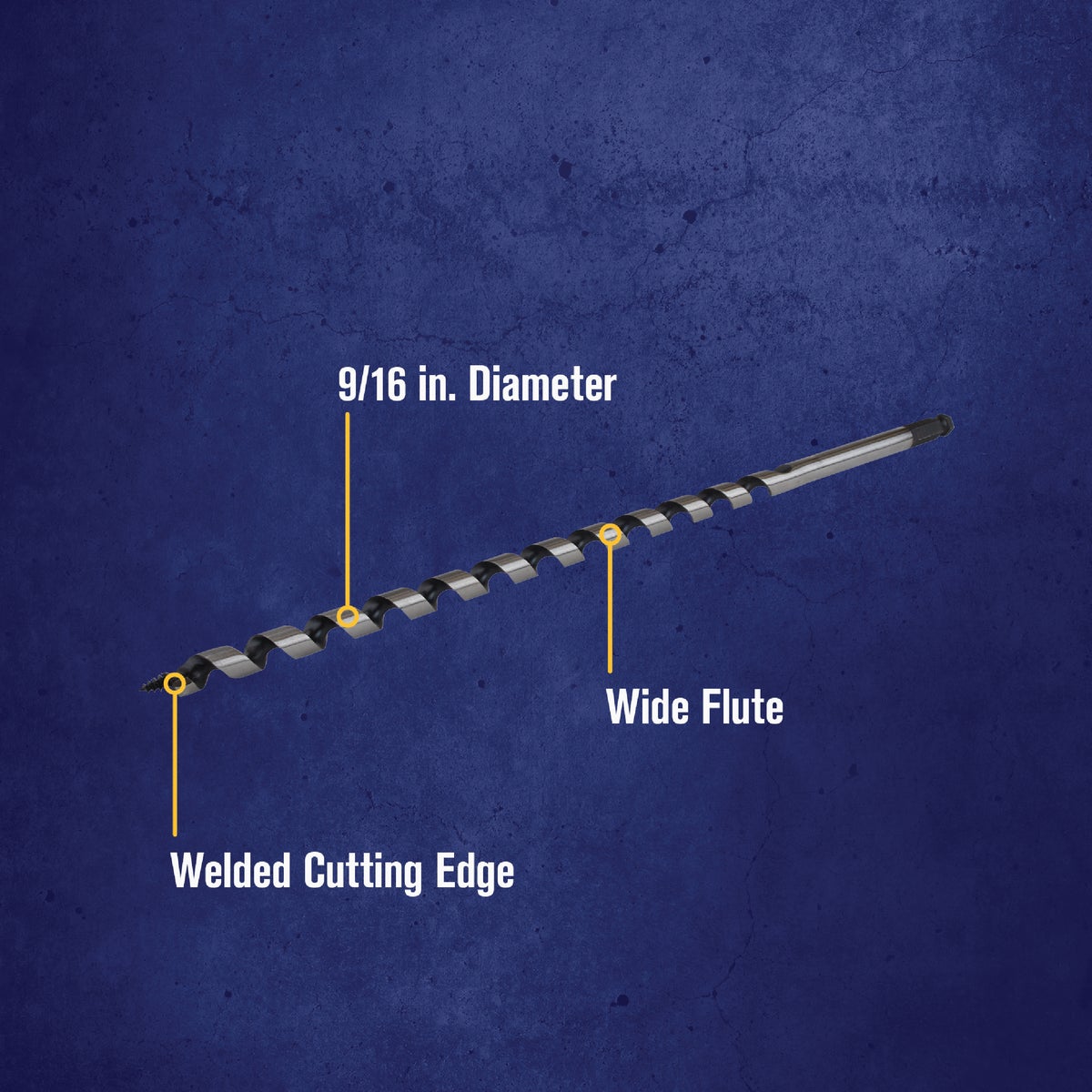 Irwin WeldTec 9/16 In. x 17 In. Quick Change Ship Auger Bit Image 2