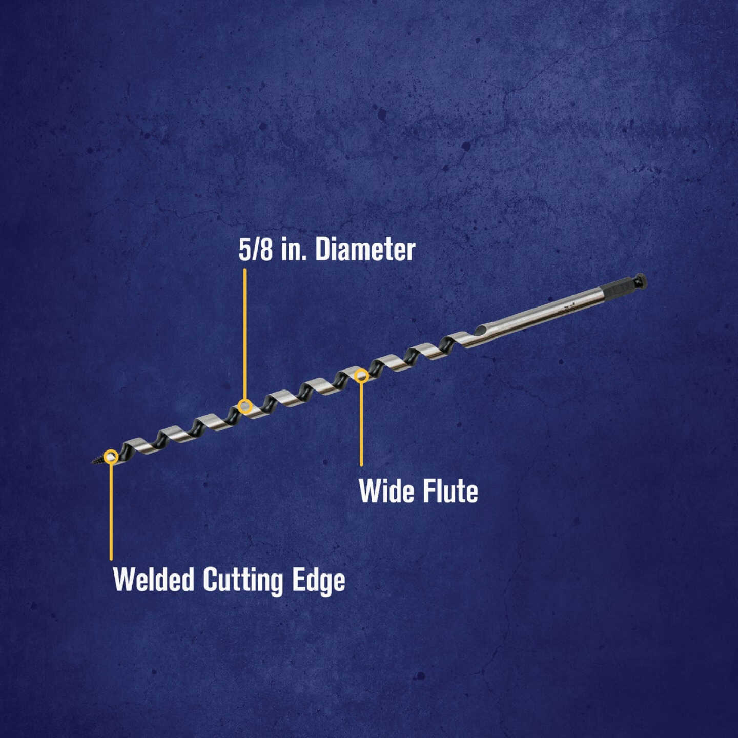 Irwin WeldTec 5/8 In. x 17 In. Quick Change Ship Auger Bit Image 2