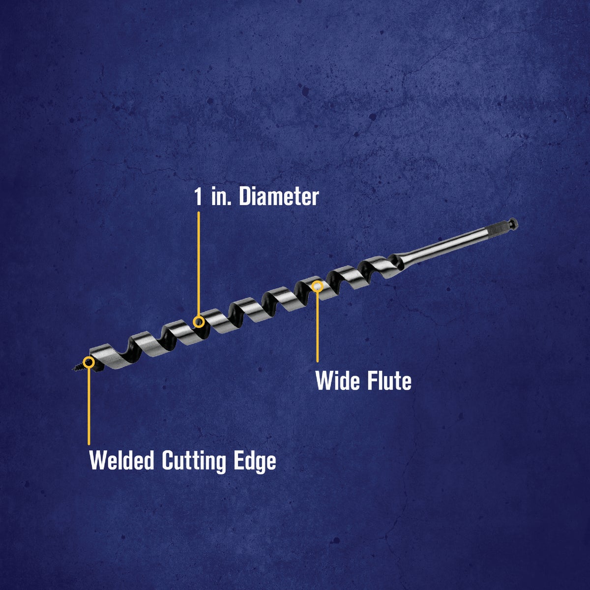 Irwin WeldTec 1 In. x 17 In. Quick Change Ship Auger Bit Image 2