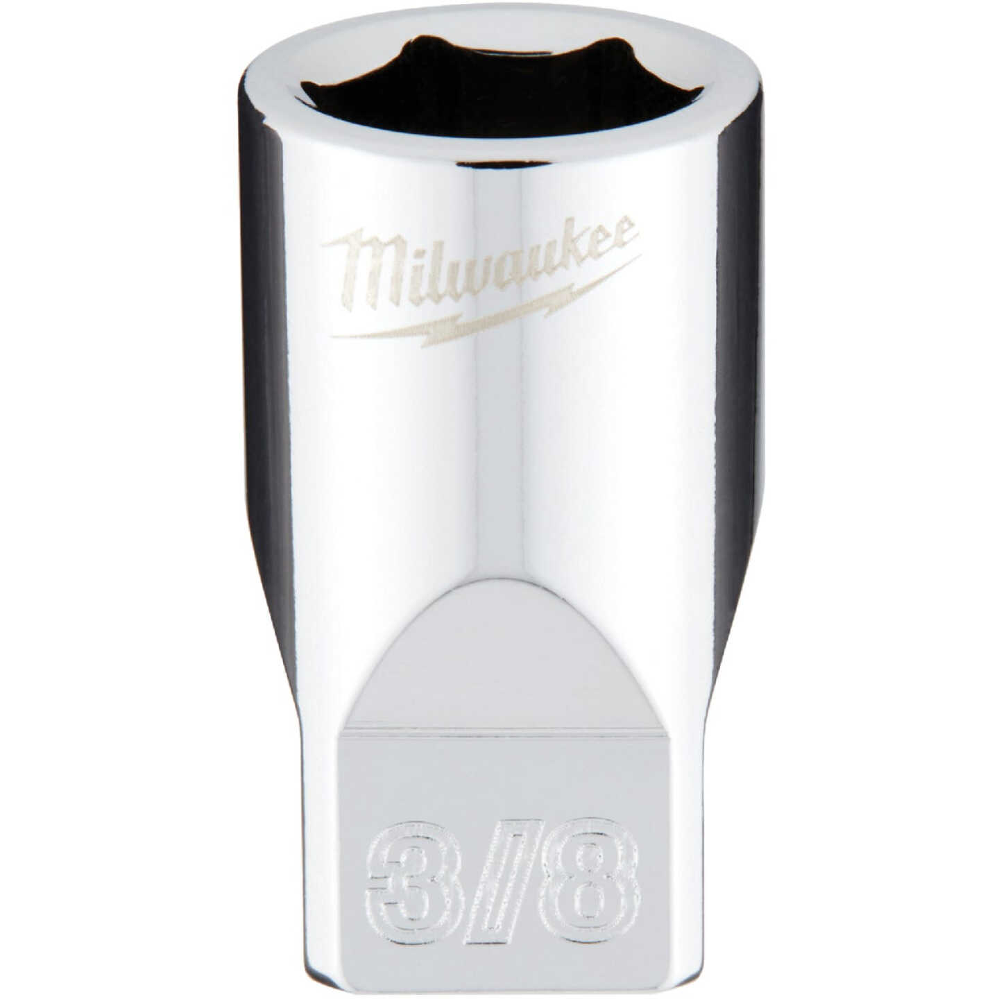 Milwaukee 1/4 In. Drive 3/8 In. 6-Point Shallow Standard Socket with FOUR FLAT Sides Image 1