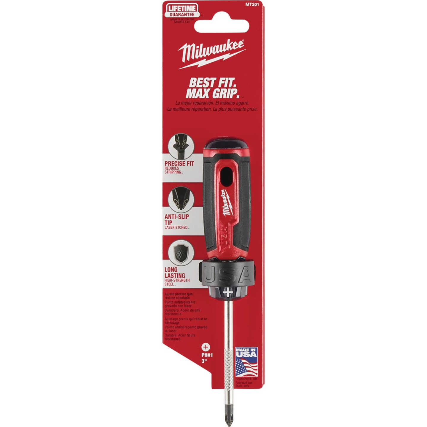 Milwaukee #1 x 3 In. Phillips Screwdriver with Cushion Grip Image 7