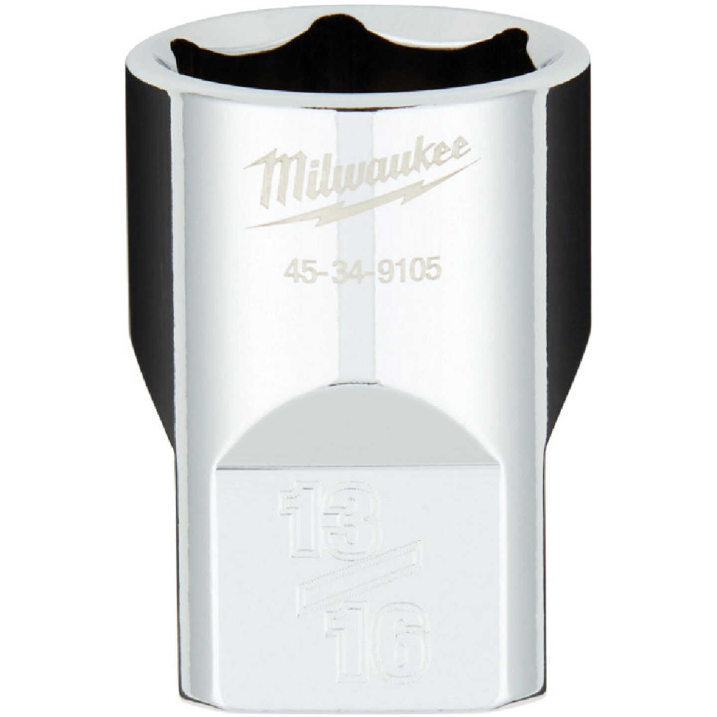 Milwaukee 1/2 In. Drive 13/16 In. 6-Point Shallow Standard Socket with FOUR FLAT Sides Image 1