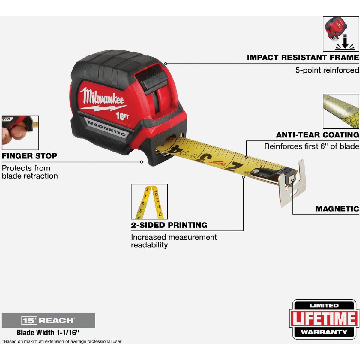 Milwaukee 16 Ft. Magnetic Tape Measure Image 2