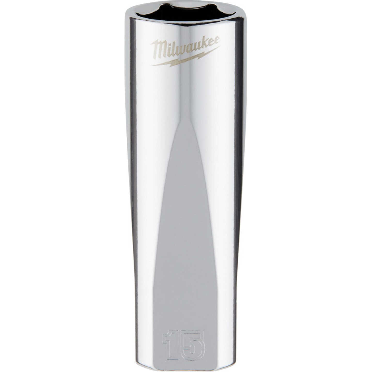 Milwaukee 3/8 In. Drive 15 mm 6-Point Deep Metric Socket with FOUR FLAT Sides Image 1