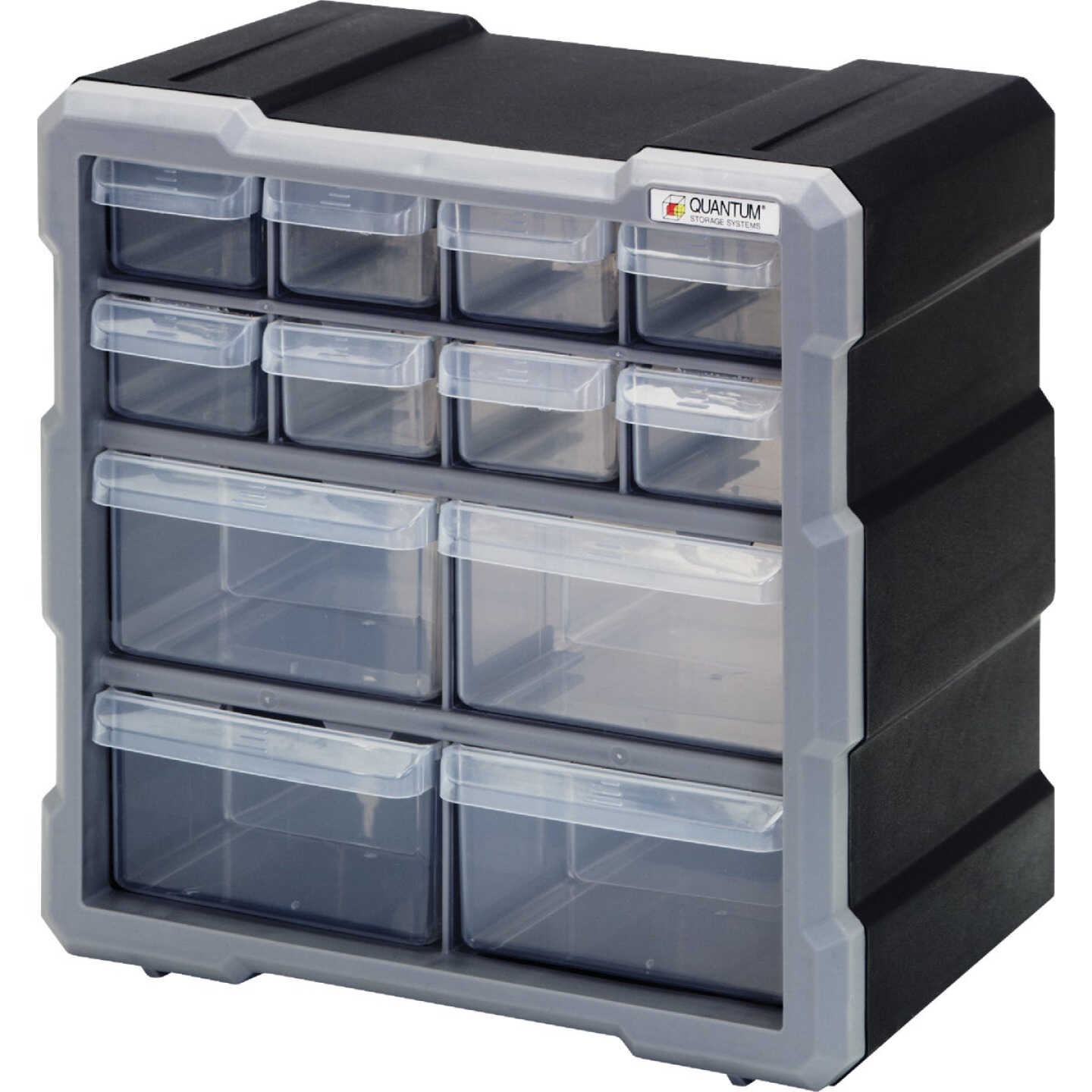 Quantum Storage 12-Drawer Clear Plastic Parts Drawer Cabinet Image 1