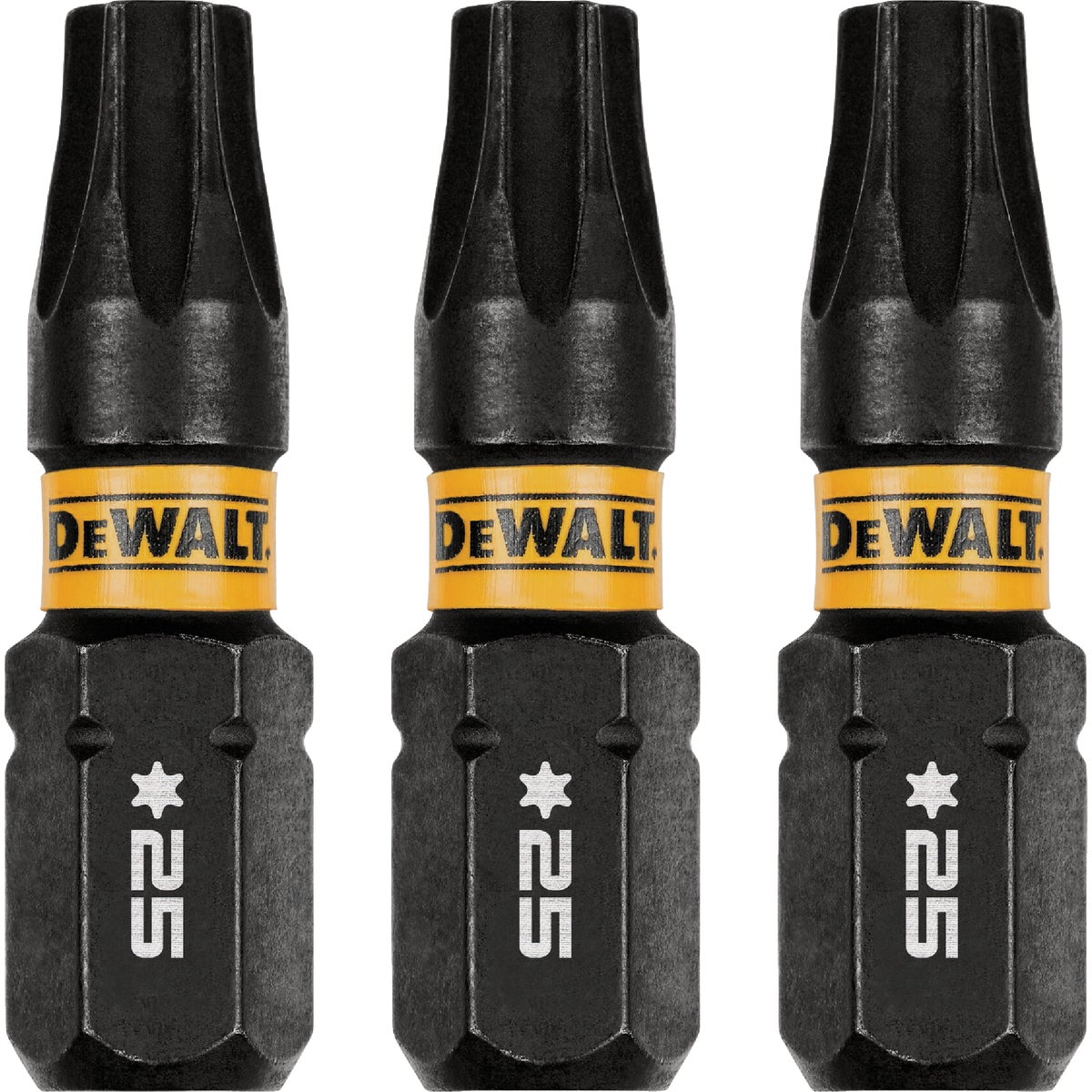 DEWALT FlexTorq 1 In. T25 TORX Impact Screwdriver Bit (3-Pack) Image 1