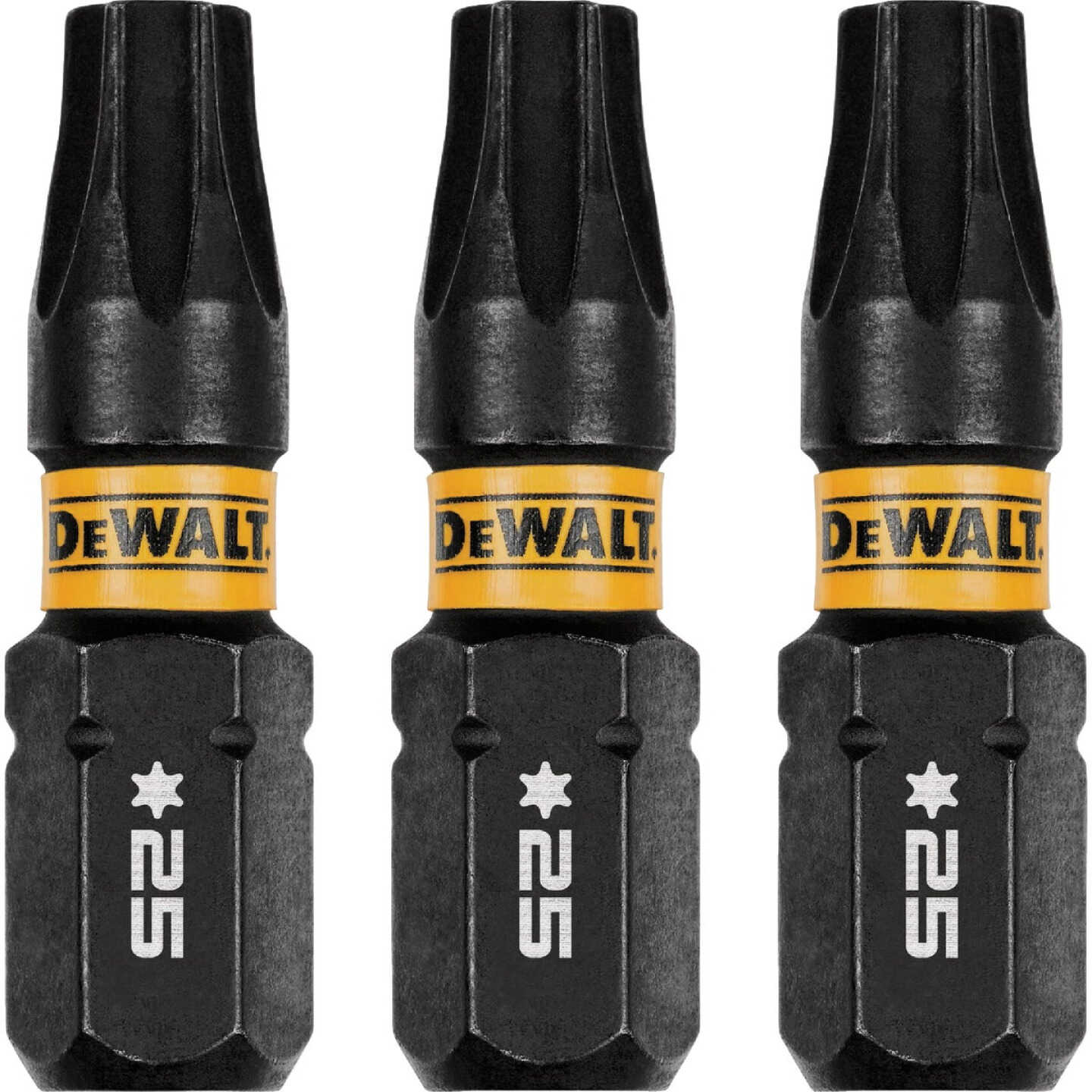 DEWALT FlexTorq 1 In. T25 TORX Impact Screwdriver Bit (3-Pack) Image 1