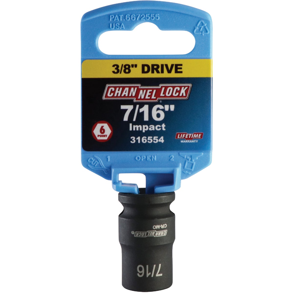Channellock 3/8 In. Drive 7/16 In. 6-Point Shallow Standard Impact Socket Image 2