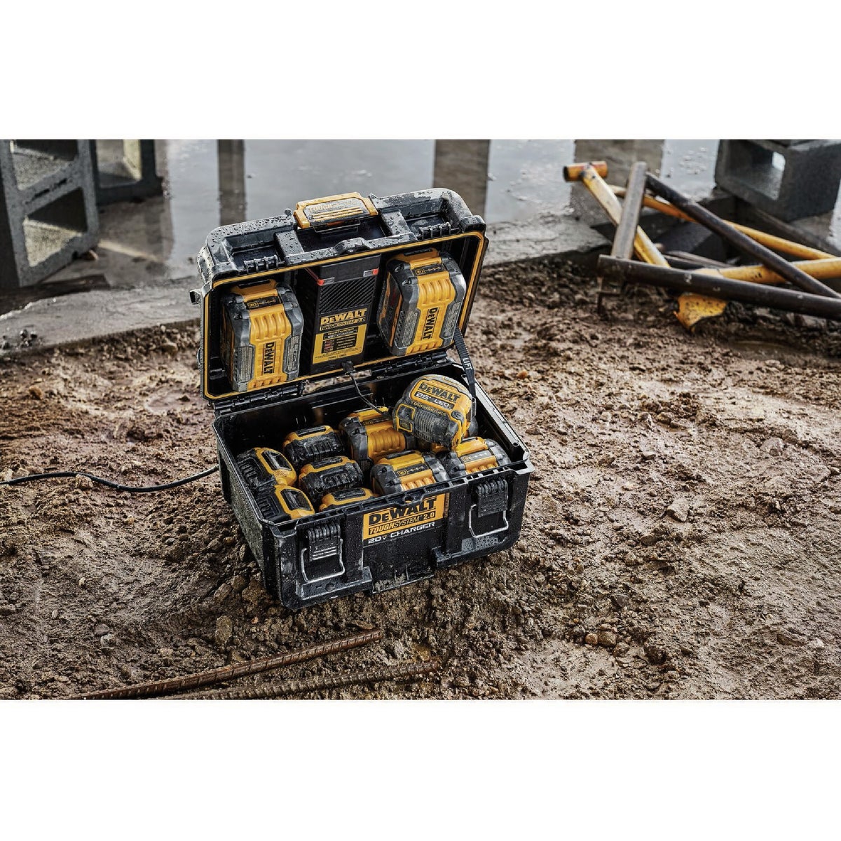 DEWALT ToughSystem 2.0 20V Lithium-Ion Battery Dual Port Charger Box Image 3