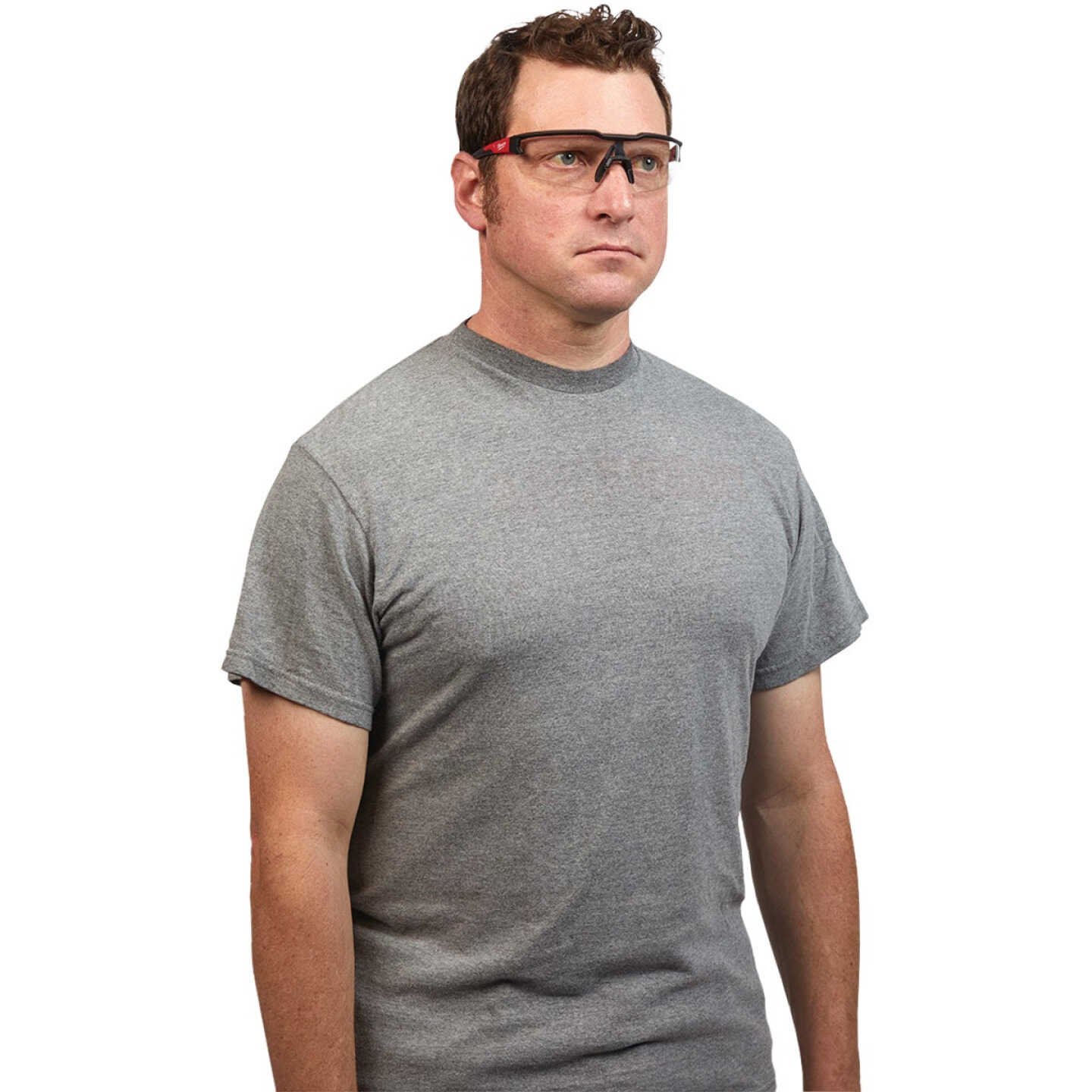 Milwaukee Red & Black Frame Safety Glasses with Clear Fog-Free Lenses Image 2