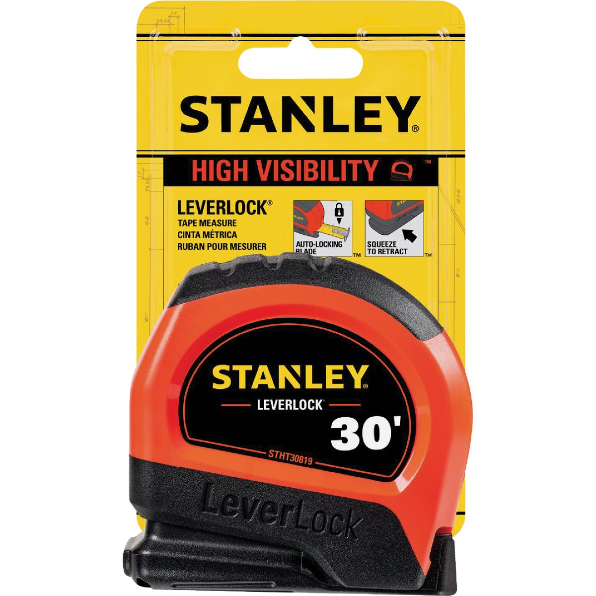Stanley LeverLock 30 Ft. High-Visibility Tape Measure Image 2