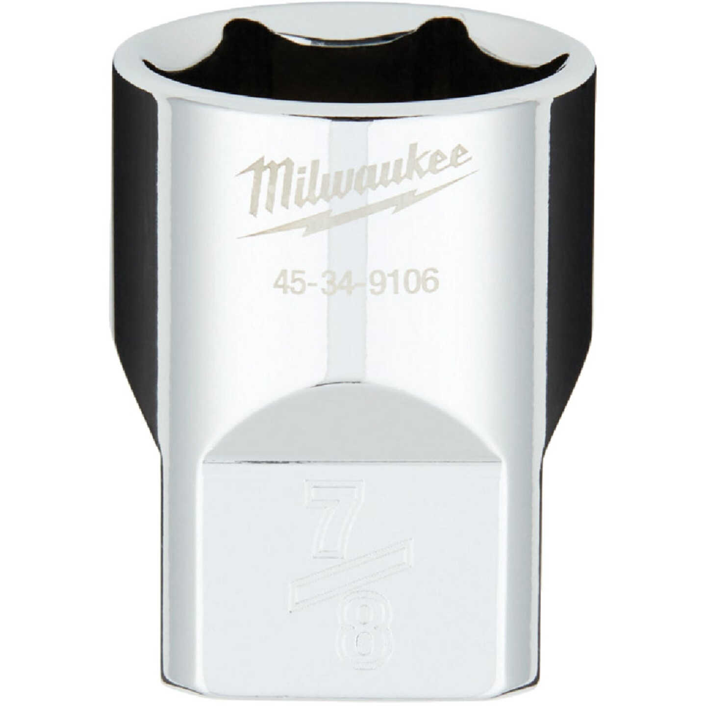 Milwaukee 1/2 In. Drive 7/8 In. 6-Point Shallow Standard Socket with FOUR FLAT Sides Image 1
