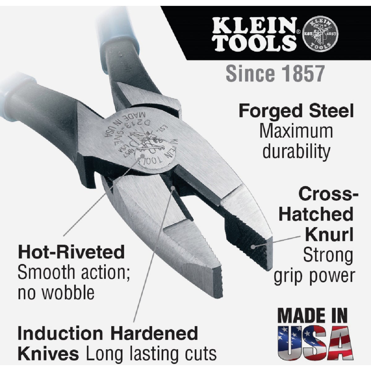 Klein 9 In. High-Leverage Heavy-Duty Linesman Pliers Image 4