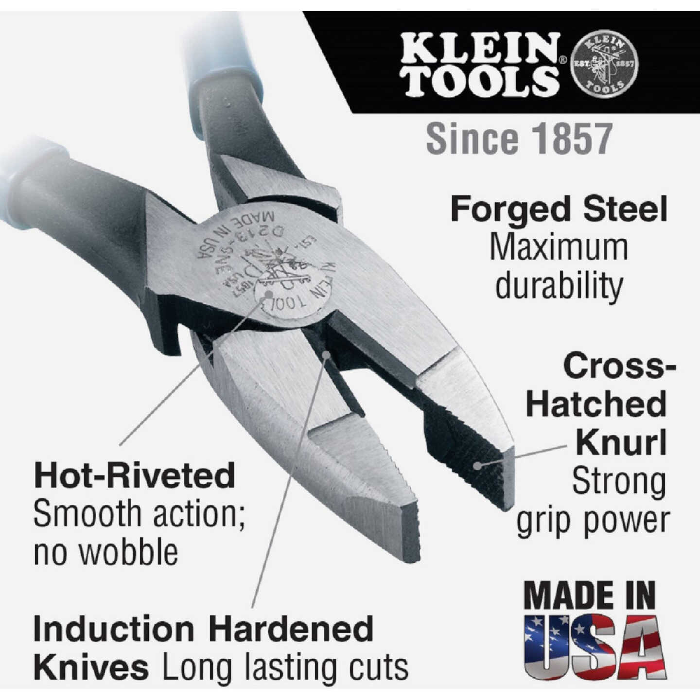 Klein 9 In. High-Leverage Heavy-Duty Linesman Pliers Image 4